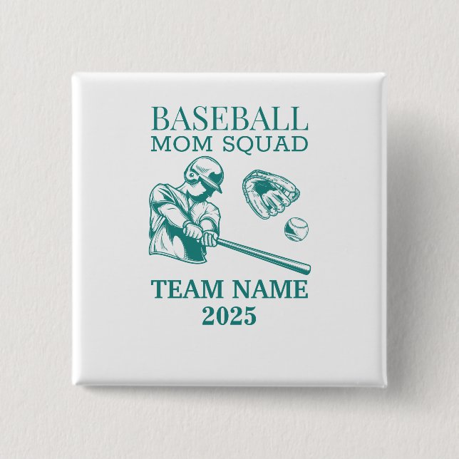 Bóton Quadrado 5.08cm Personalized baseball mom  (Frente)