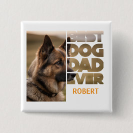 Bóton Quadrado 5.08cm Personalized Photo Best dog dad ever