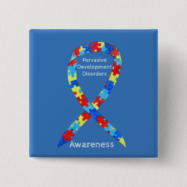 Bóton Quadrado 5.08cm Perturbações do Desenvolvimento Pervasivo (DDs) Pi (Frente)
