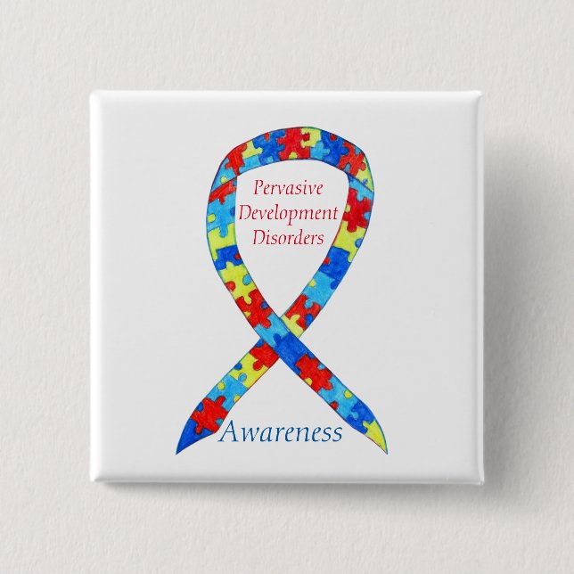 Bóton Quadrado 5.08cm Perturbações do Desenvolvimento Pervasivo (DDs) Pi (Frente)