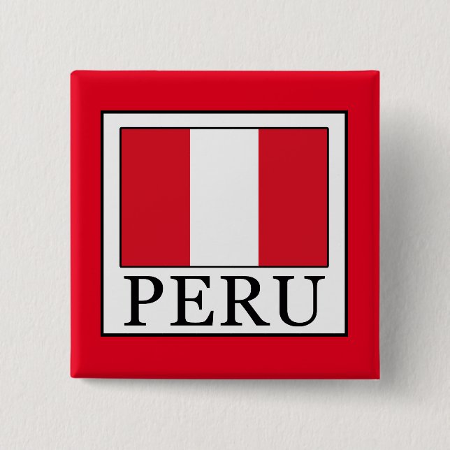 Bóton Quadrado 5.08cm Peru (Frente)