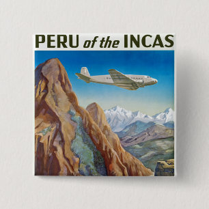 Bóton Quadrado 5.08cm Peru dos Incas