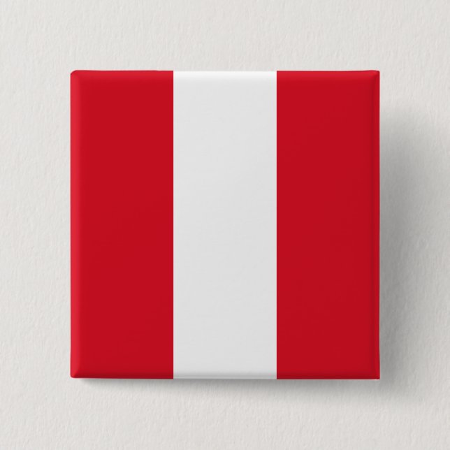 Bóton Quadrado 5.08cm Peruvian Flag (Peru) (Frente)