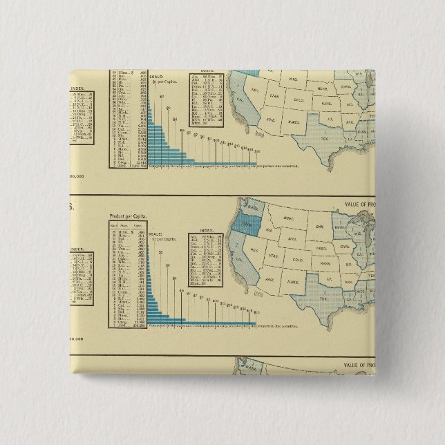 Bóton Quadrado 5.08cm Pescas (Frente)