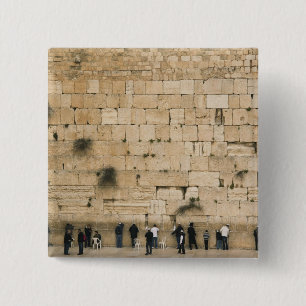 Bóton Quadrado 5.08cm Pessoas rezando na parede da parede