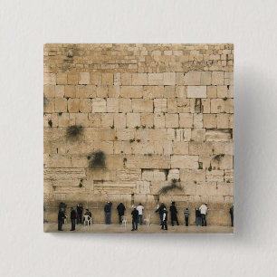 Bóton Quadrado 5.08cm Pessoas rezando no muro das lamentações