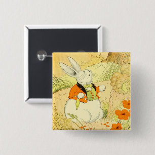 Bóton Quadrado 5.08cm Peter Rabbit Button