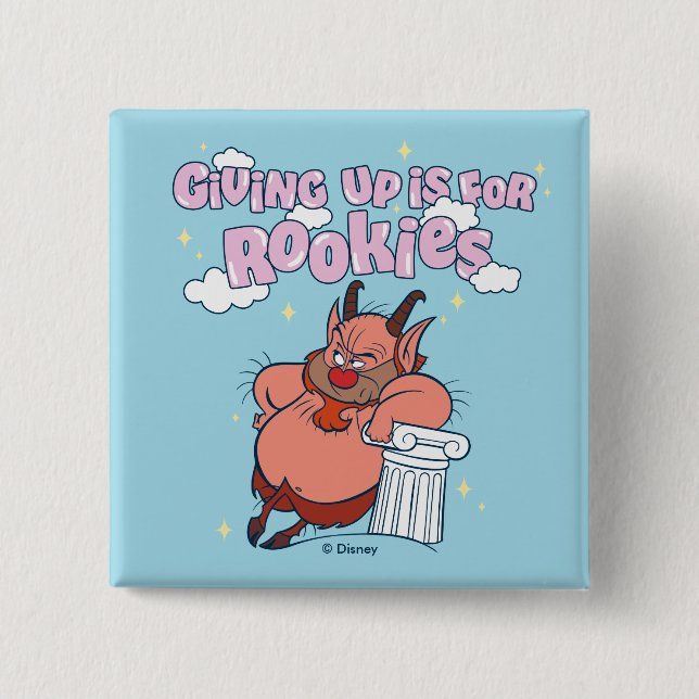 Bóton Quadrado 5.08cm Phil - Giving Up is for Rookies Button (Frente)