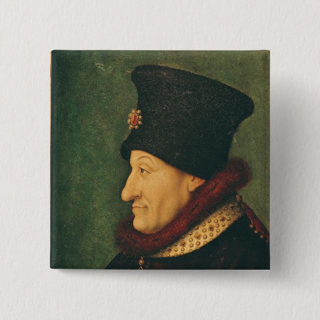 Bóton Quadrado 5.08cm Philippe do duque de France de Borgonha (Frente)