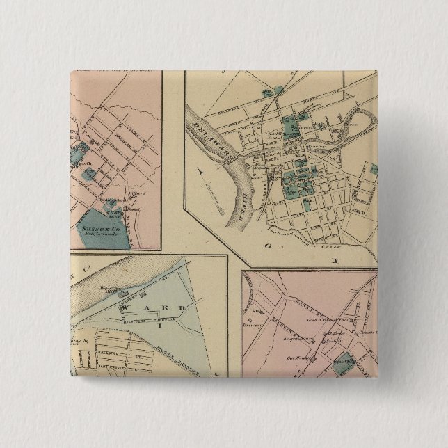 Bóton Quadrado 5.08cm Phillipsburg, NJ (Frente)