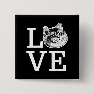 Bóton Quadrado 5.08cm Philly Love Cat
