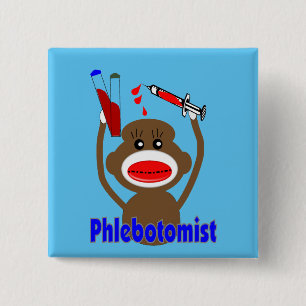 Bóton Quadrado 5.08cm Phlebotomist Sock Macaco