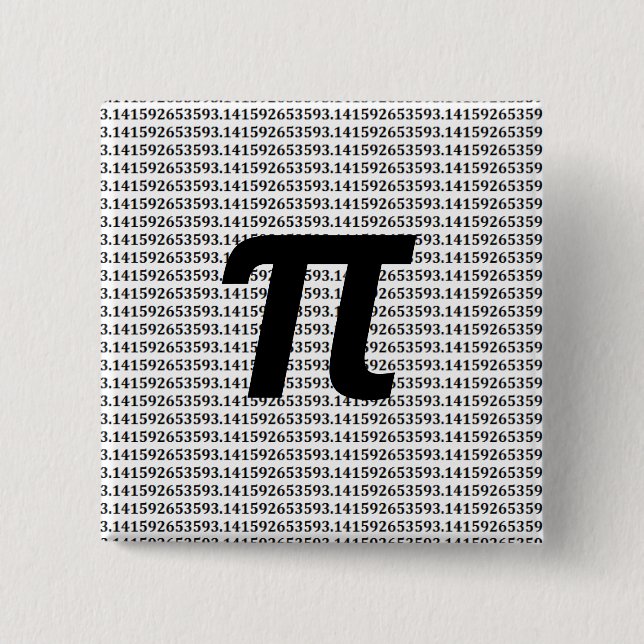 Bóton Quadrado 5.08cm Pi: 3,14 Geek da matemática (Frente)