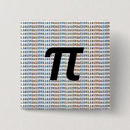 Bóton Quadrado 5.08cm Pi: 3,14 Geek da matemática