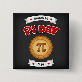 Bóton Quadrado 5.08cm Pi Day Chalkboard, 14 De Março,