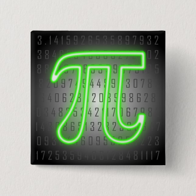 Bóton Quadrado 5.08cm Pi Day Green Neon (Frente)