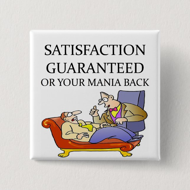 Bóton Quadrado 5.08cm Piada da PSICOLOGIA (Frente)