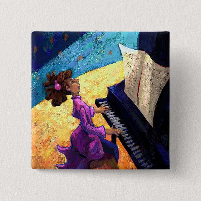 Bóton Quadrado 5.08cm Piano Concert (Frente)