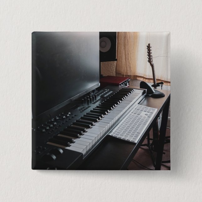 Bóton Quadrado 5.08cm Piano incrível (Frente)