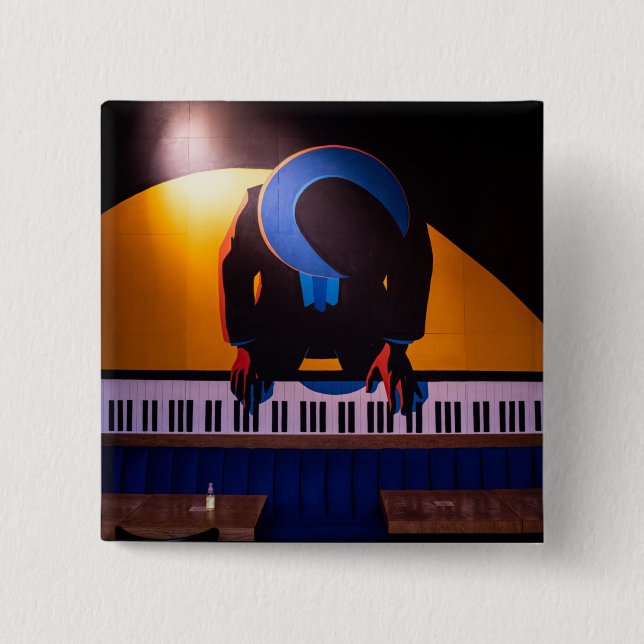 Bóton Quadrado 5.08cm Piano incrível (Frente)