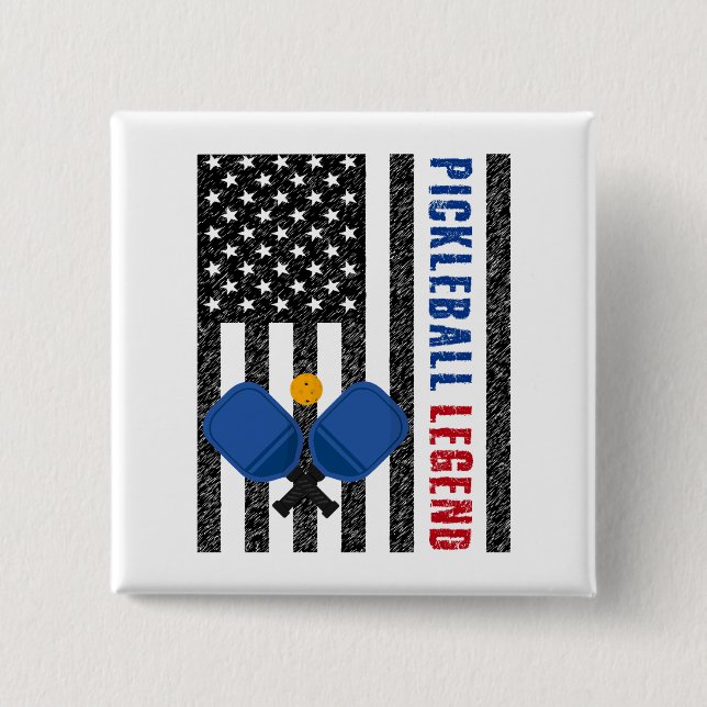 Bóton Quadrado 5.08cm Pickleball Legend EUA (Frente)