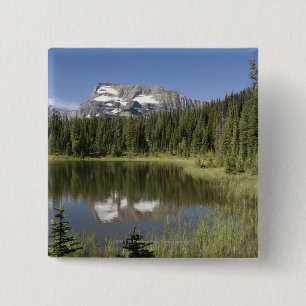 Bóton Quadrado 5.08cm Pico de montanha refletido em um lago