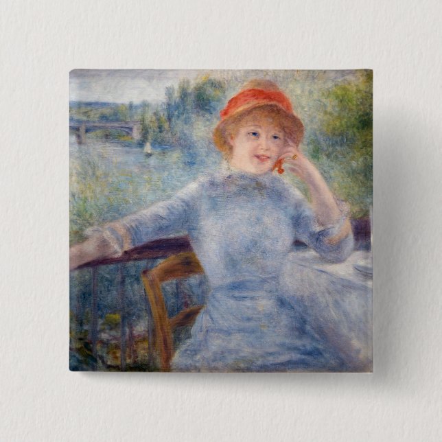 Bóton Quadrado 5.08cm Pierre Auguste Renoir - Alphonsine Fournaise (Frente)