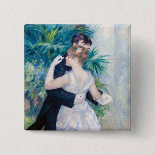 Bóton Quadrado 5.08cm Pierre-Auguste Renoir - Dança da Cidade