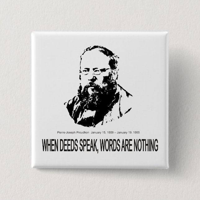 Bóton Quadrado 5.08cm Pierre-Joseph Proudhon (Frente)