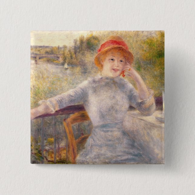 Bóton Quadrado 5.08cm Pierre um Renoir | A. Fournaise no Grenouillere (Frente)