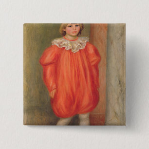 Bóton Quadrado 5.08cm Pierre um Renoir Claude Renoir em um traje do