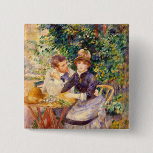 Bóton Quadrado 5.08cm Pierre um Renoir   no jardim