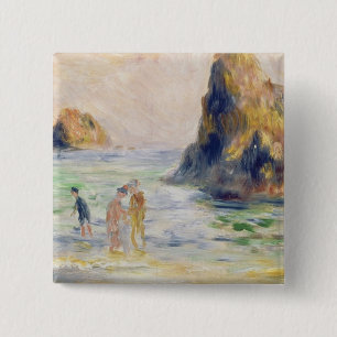 Bóton Quadrado 5.08cm Pierre uma baía de Renoir Moulin Huet, Guernsey