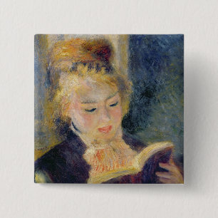 Bóton Quadrado 5.08cm Pierre uma leitura da menina de Renoir