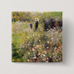 Bóton Quadrado 5.08cm Pierre uma paisagem do verão de Renoir