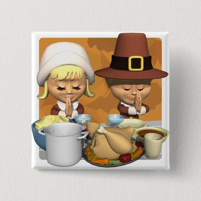 Bóton Quadrado 5.08cm Pilgrim Prayer (Frente)