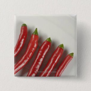 Bóton Quadrado 5.08cm Pimentas de pimentão vermelho