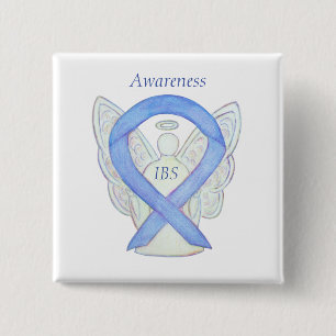 Bóton Quadrado 5.08cm Pin Anjo de Guardião do IBS - Sensibilização