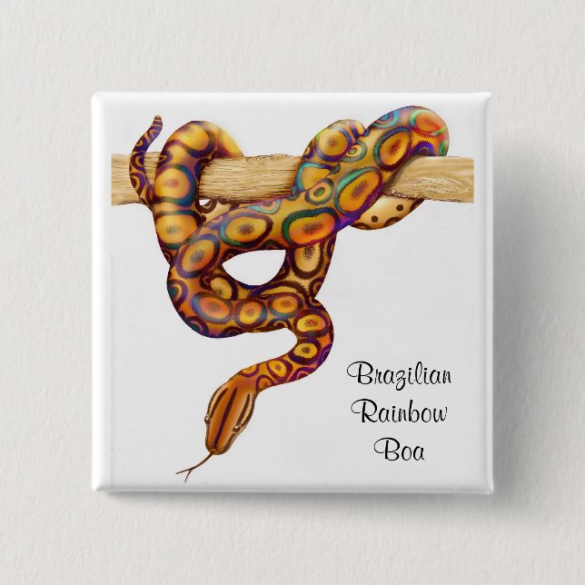 Bóton Quadrado 5.08cm Pin brasileiro da boa do arco-íris (Frente)