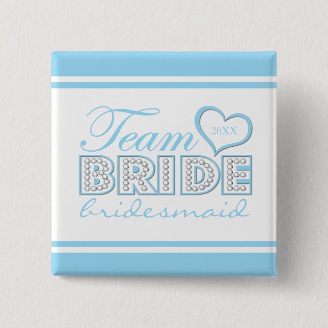 Bóton Quadrado 5.08cm PIN BRIDESMAID | Guarda-costas (Frente)