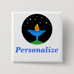 Bóton Quadrado 5.08cm Pin brilhante do cálice UU/botão