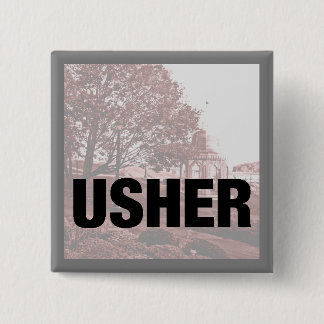 Bóton Quadrado 5.08cm Pin clássico de Usher das memórias do casamento