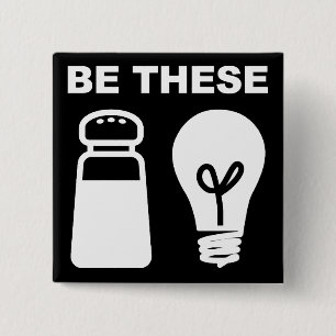 Bóton Quadrado 5.08cm Pin cristão do crachá do botão de sal e de luz