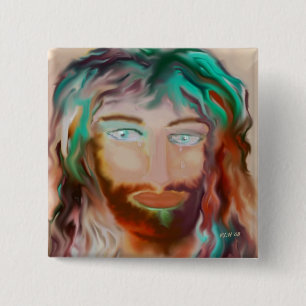 Bóton Quadrado 5.08cm Pin da arte da piedade