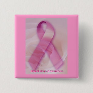 Bóton Quadrado 5.08cm Pin da consciência do cancro da mama