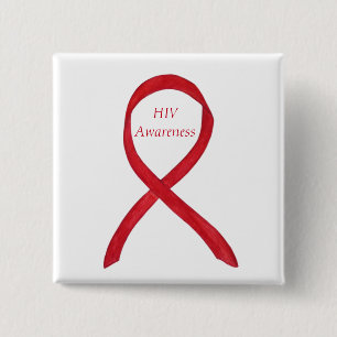 Bóton Quadrado 5.08cm Pin de Arte Personalizada da Fita de Sensibilizaç