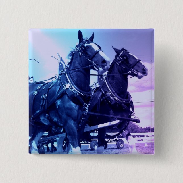 Bóton Quadrado 5.08cm Pin de Clydesdale (Frente)