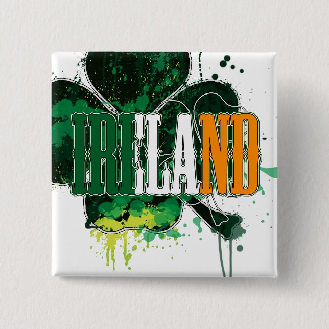 Bóton Quadrado 5.08cm Pin de Ireland (Frente)