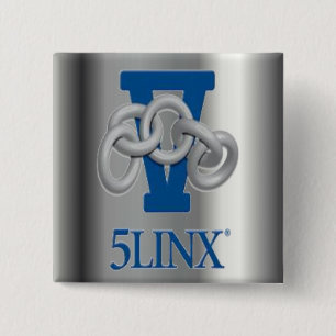 Bóton Quadrado 5.08cm Pin de prata do logotipo 5LINX