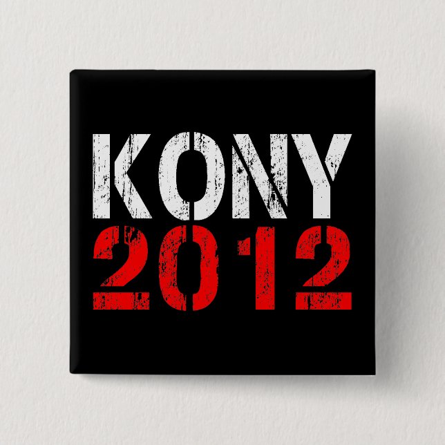 Bóton Quadrado 5.08cm Pin do botão de KONY 2012 (Frente)